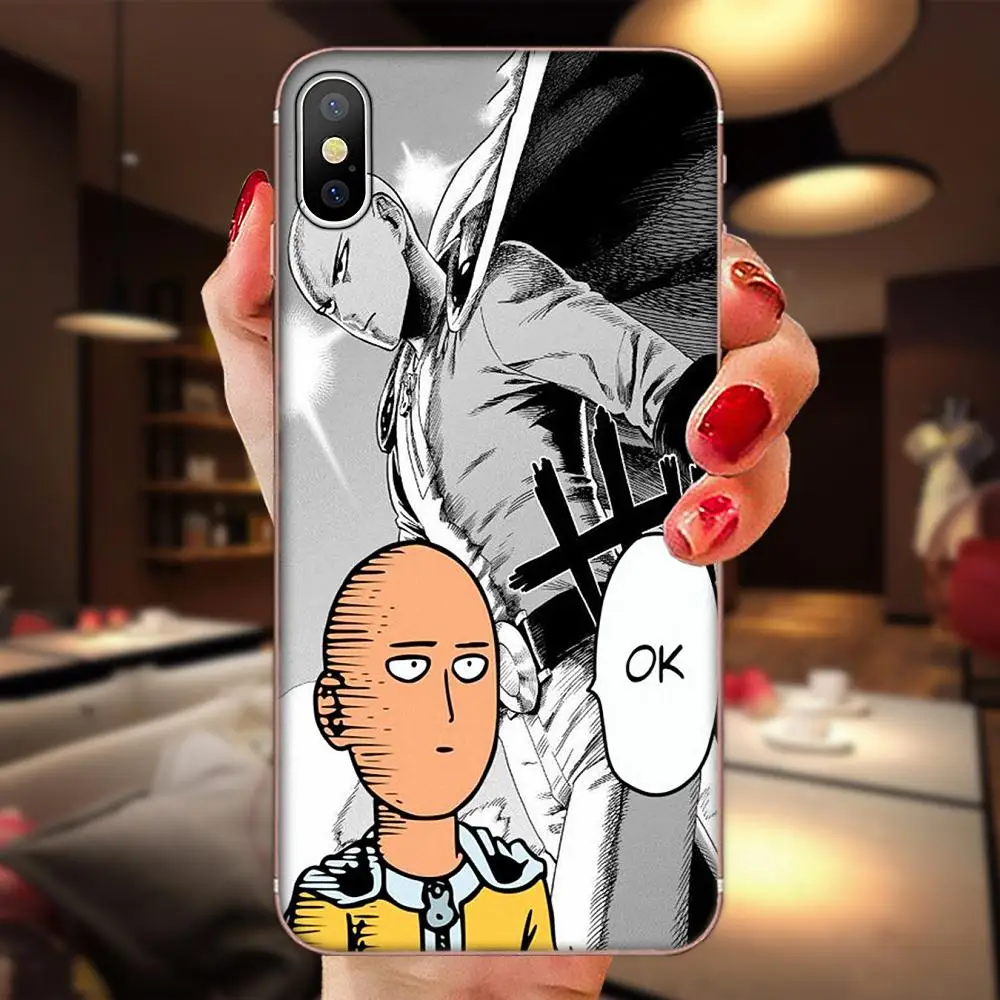 Мягкий ударопрочный ТПУ для Apple iPhone 4, 4S, 5, 5C, 5S, SE, 6, 6 S, 7, 8, 11 Plus, Pro X, XS, Max, XR, One Punch Man, мультфильм