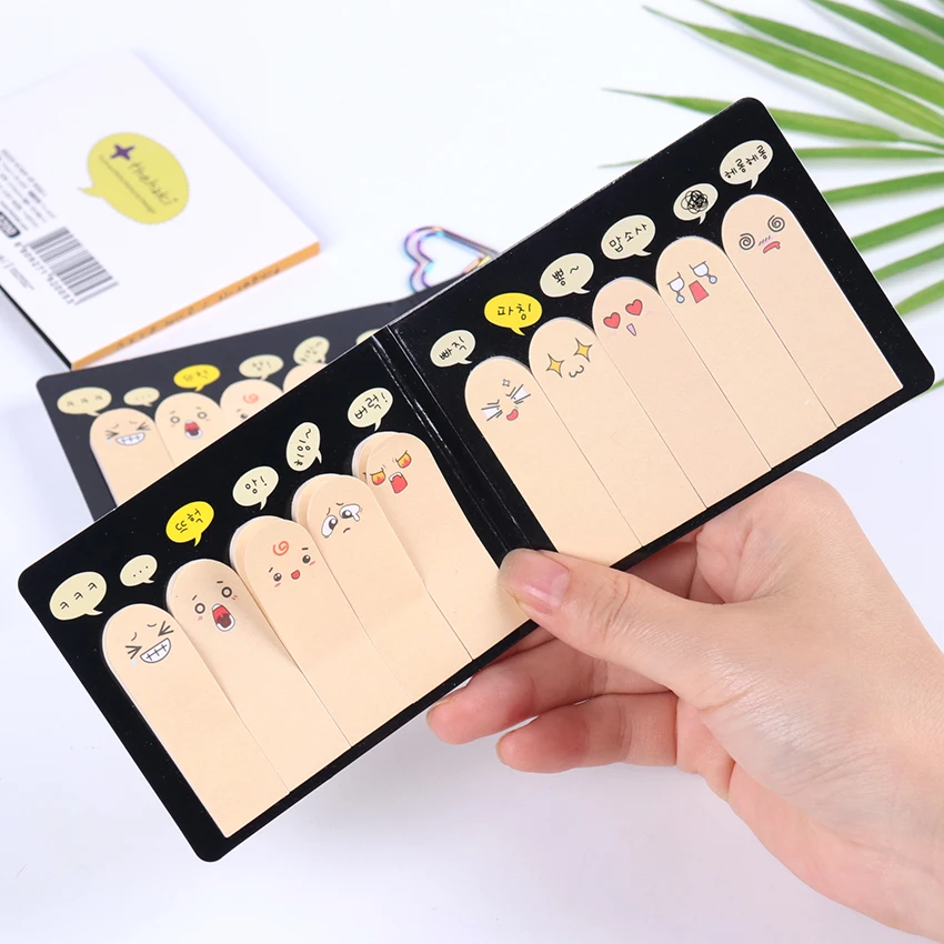 

200 Pages Kawaii Unique Scrapbooking Ten Fingers Sticker Bookmark Tab Flags Memo Book Marker Sticky Notes Office Stationery