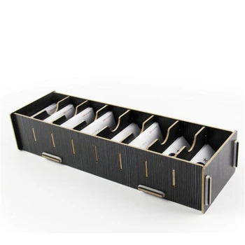 

Creative Wooden Office Desk Organiser Shelf Storage Boxes Business Card Sticky Note Holder Name