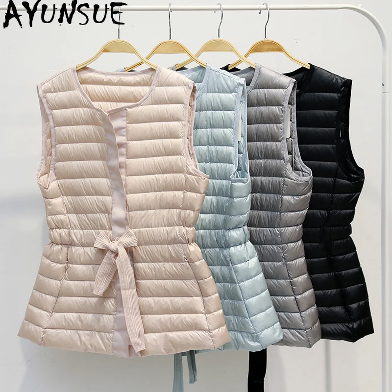 

AYUNSUE 2019 Puffer Vest Women Autumn Ultra Thin Down Jacket Korean Vests Sleeveless Jacket Chalecos Para Mujer YD1106 KJ3077