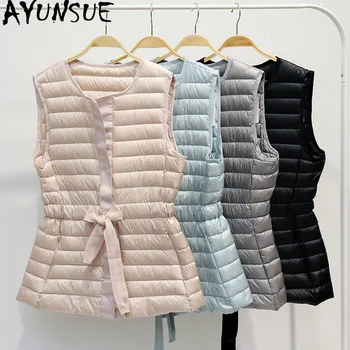 

AYUNSUE 2020 Puffer Vest Women Autumn Ultra Thin Down Jacket Korean Vests Sleeveless Jacket Chalecos Para Mujer YD1106 KJ3077