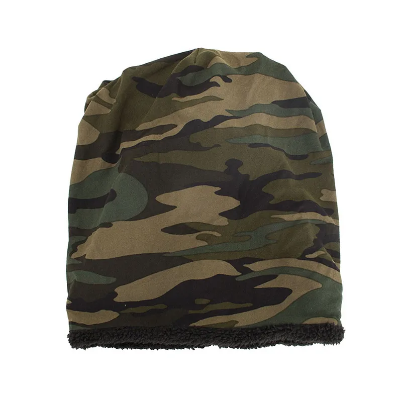Модные женские и мужские свободные камуфляжные вязаные крючком зимние шерстяные лыжные шапочки, шапочки с черепом, громоздкие шапочки зеленого цвета для танцев O21