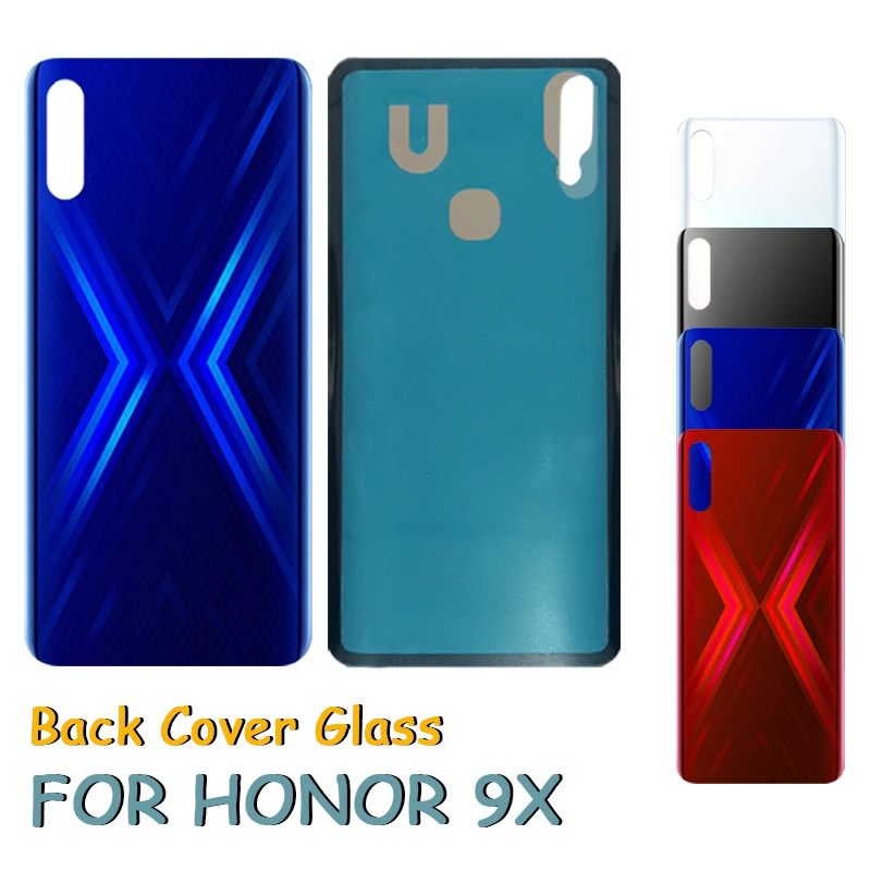 Заднее стекло для Huawei Honor 8X 9X Крышка батарейного отсека задняя панель Задняя