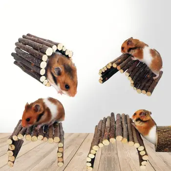 

Wooden Arch Bridge Dodging House Hamster Tunnel Pet Guinea Pig Rabbit Molar Toy