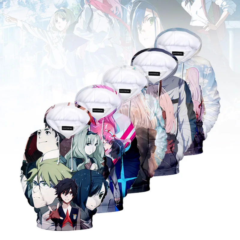 Darling In The Franxx толстовки женские с длинным рукавом толстовки с капюшоном повседневные трендовые уличные толстовки Sudaderas de mujer