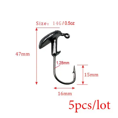 14g-5pcs 3,5 г, 5 г, 7 г, 10 г, 14 г, 5 шт./лот, тумблер, свинцовые головки, рыболовные крючки, круглый крючок, Свинцовые Приманки, Мягкая приманка - Цвет: 14g-5pcs