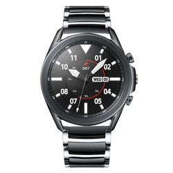Ceramic and Stainless Steel Watch Strap, 20mm/22mm for 20mm (Silver black)