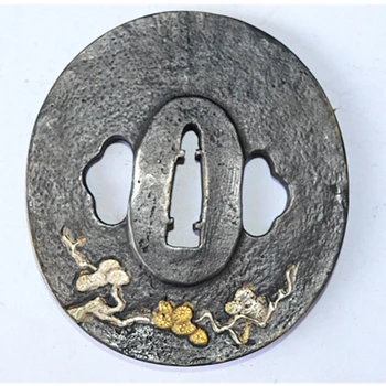 

High Qualirty HandMade Set Copper plated with gold & silver Guard Tsuba Menuki Fuchi Kashira For Japanese Samurai Katana Sword