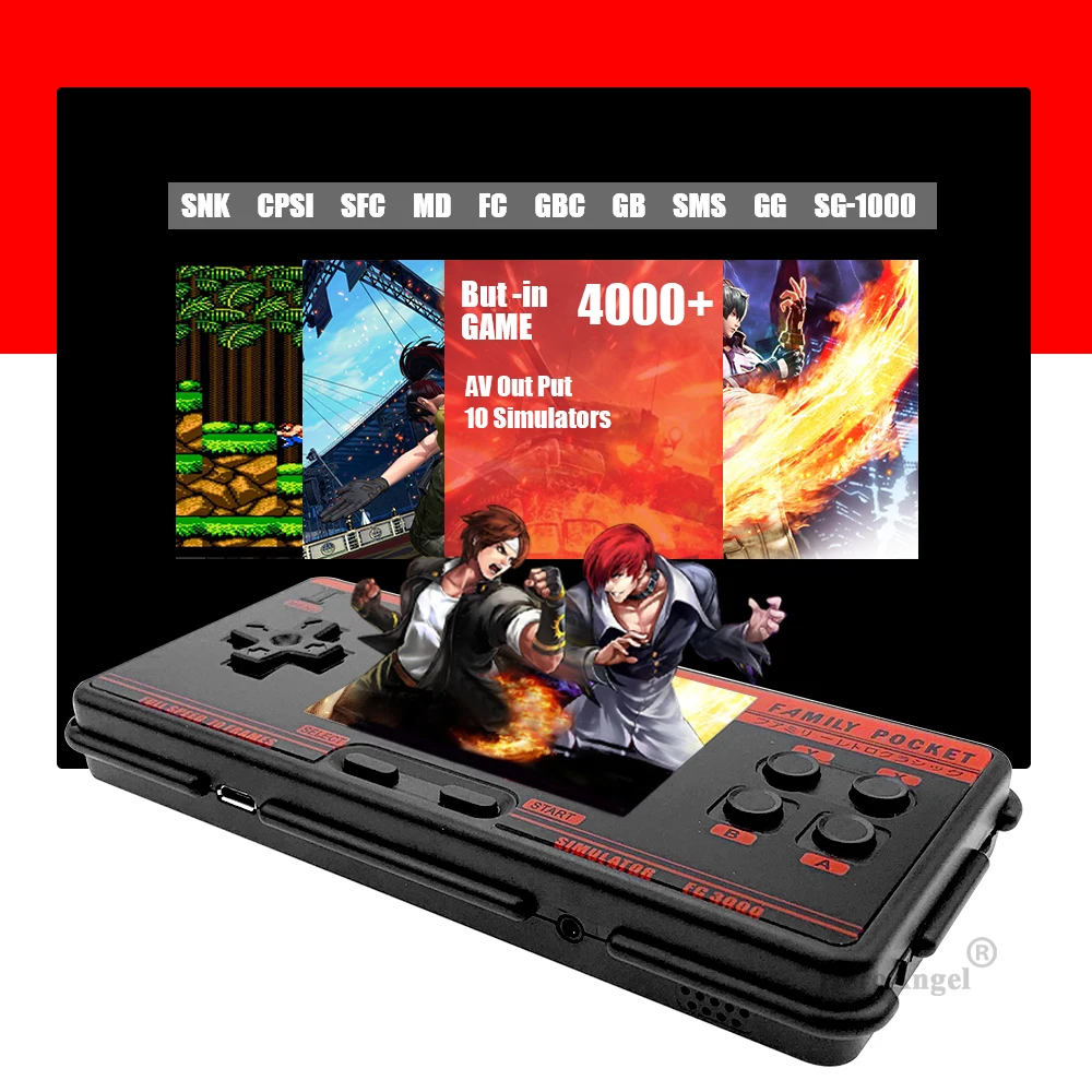 New FC3000 Handheld Game Console Retro Game Player Built in 4000+ Games 10 Simulator IPS Screen Video Game Console Dropshipping