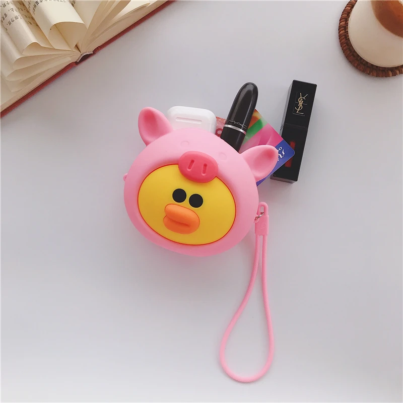 

Cute Soft Zipper Mini Earbuds Earphone Bag Silicone Headphone Cover For Airport Case Protective Usb Cable Organizer Headset Box