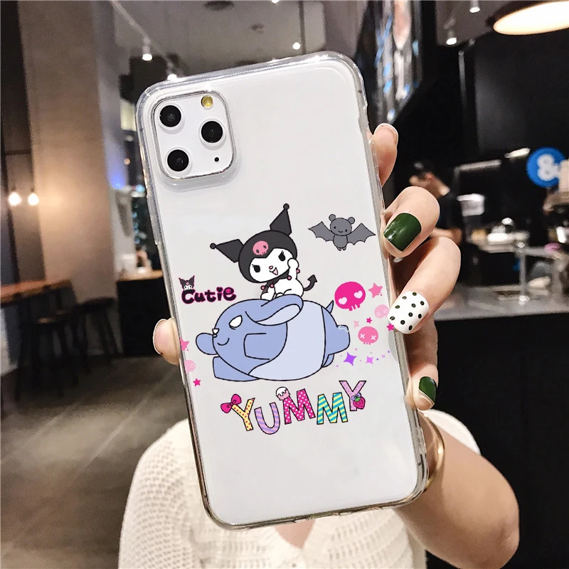 Kuromi милый прозрачный мягкий силиконовый чехол для телефона из ТПУ для iPhone 5 SE 6s 7 8 Plus X XR XS Max 11 11Pro 11Pro Max - Цвет: TPU