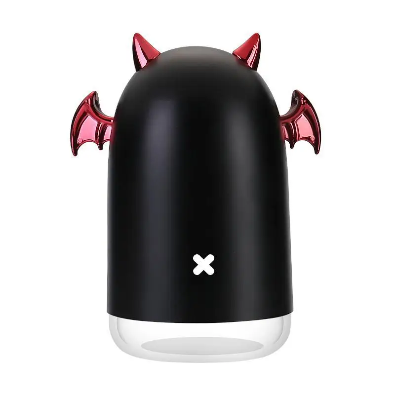 Очаровательные мини-увлажнитель воздуха с USB арома-диффузор для эфирных масел, прохладный туман Maker фоггер с светодиодный ночной Светильник для домашнего офиса - Цвет: Черный