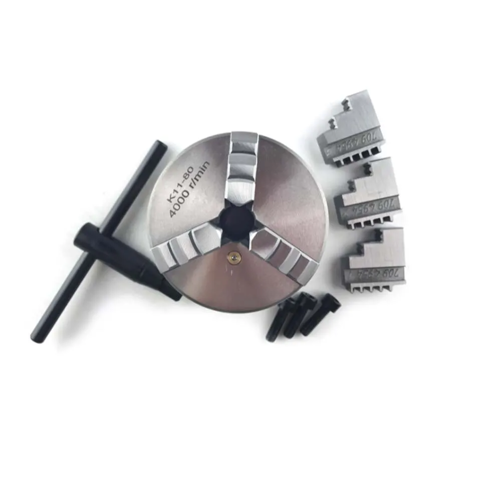 Новый 3 дюймовый х кулачковый токарный патрон Самоцентрирующийся K11 80 мм с