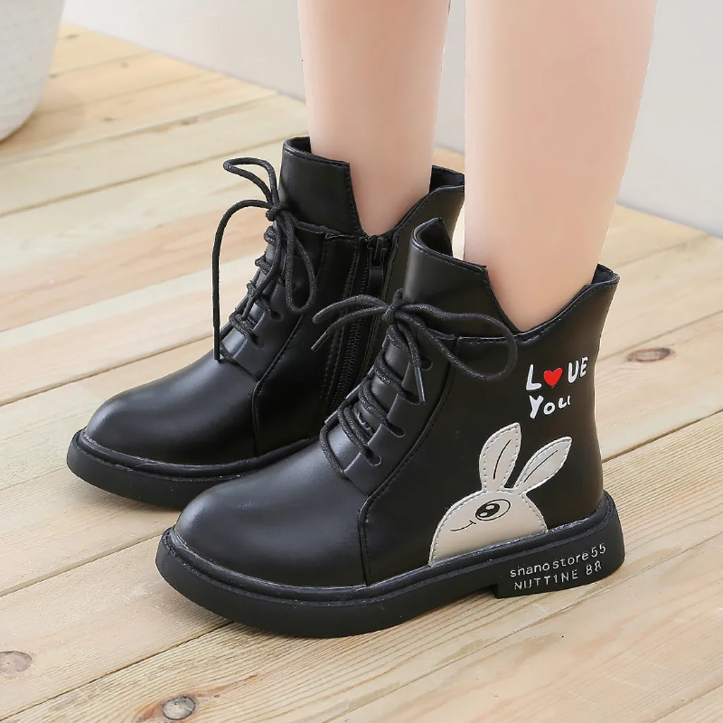 winter boots for boys girls Children Baby Girls Princess Cartoon Casual Single Shoes Leather Boots buty dzieciece zimowe#C