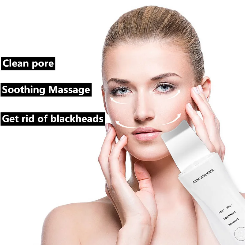  Skin Scrubber Ultrasonic Skin Scrubber Cleanser Face Cleaning Acne Face Lifting Massager Beauty Dev