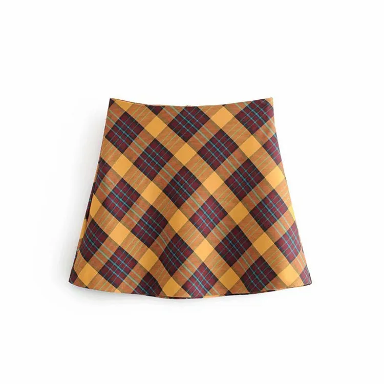 

Yangyang-B025 High-waisted Loose-Fit Pattern Versatile A- line Short Skirt