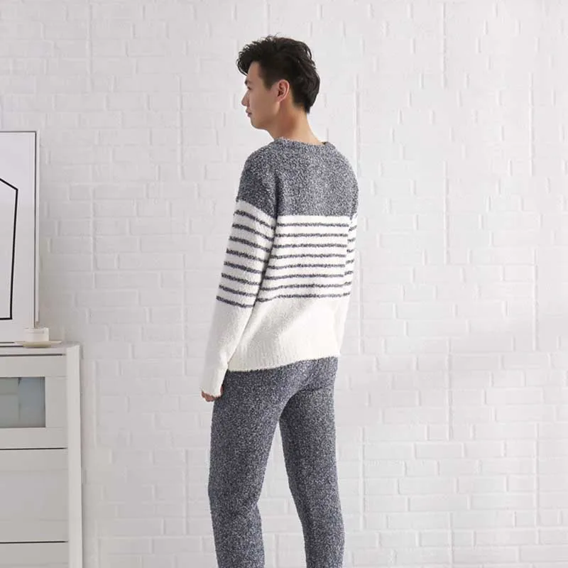 Head comfortable home wear men's home suit bamboo yarn stripe men's home wear