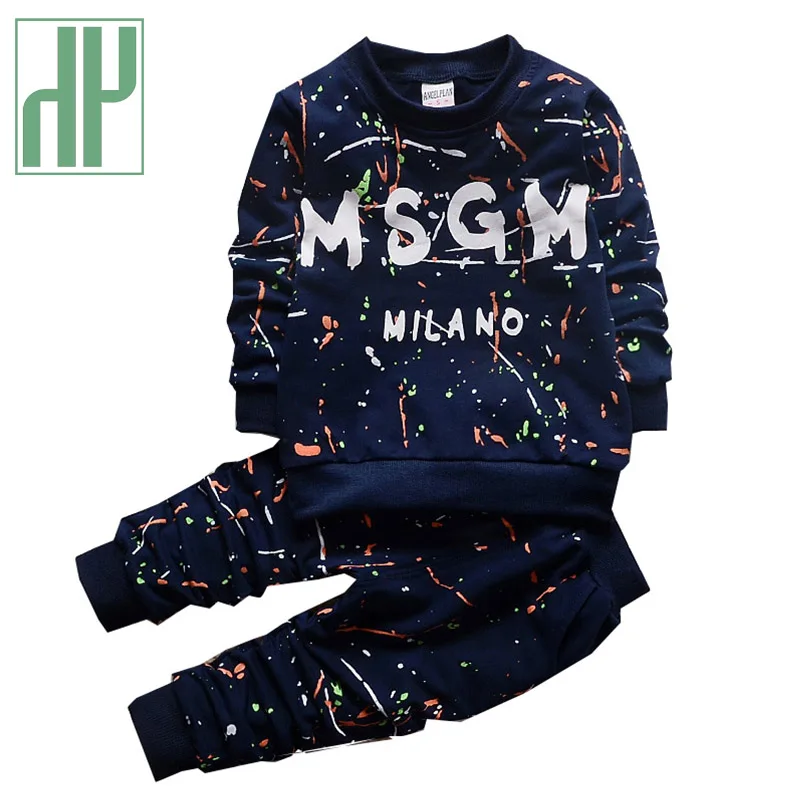 HH Toddler Outfits Boys Clothes Autumn Winter Kids tracksuit Hooded+Pant Children Clothing Suit For Sets 2 3 4 Year | Детская одежда и