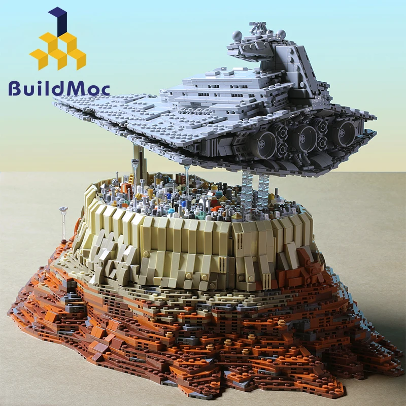BuildMoc новая звезда круиз корабль войны Империя над Jedha City MOC 5000 шт. строительные блоки игрушка для Рождественский подарок