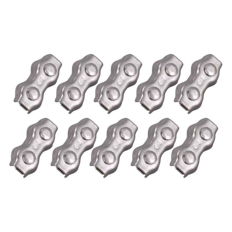 

BMBY-10 Pcs 3mm Duplex Clips Stainless Steel Wire Cable Rope Grips Clamps Caliper