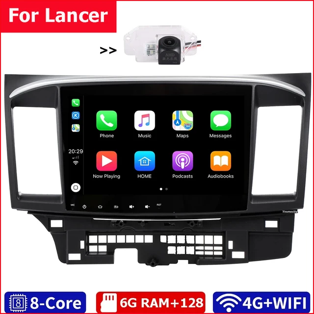 $186.3 6G Ram+128G Rom/Wifi+4G/2Din Car Radio Stereo Audio Tablet Android 10 Gps BT Video Player USB Carplay For MITSUBISHI LANCER 9 X
