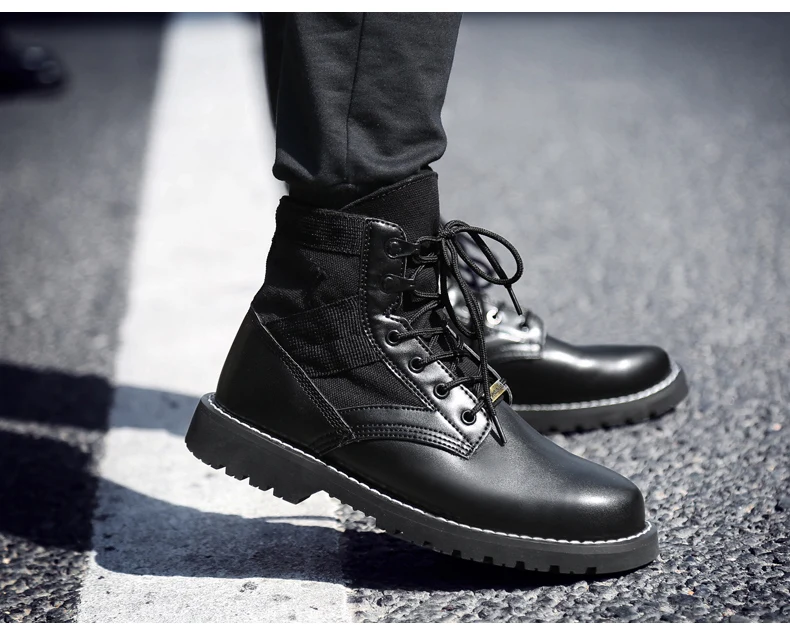 Мужские кожаные ботинки в британском стиле; Zapatos De Hombre; зимние винтажные ботильоны; унисекс; botas hombre; Высококачественная безопасная обувь; Размеры 35-46