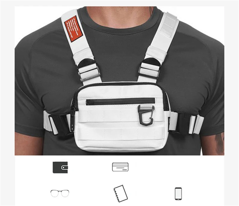 Outdoor Fashion Military Chest Bag Men Women Travel Chest Bag  Streetwear Hiking Cycling Functional Tactical Package Bullet Pack