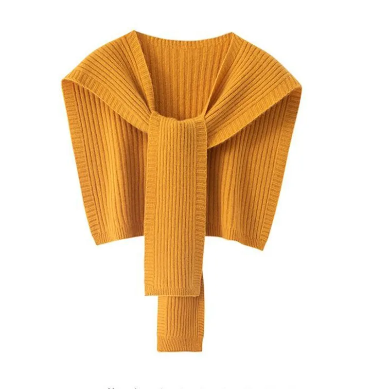 Женский вязаный шарф в полоску [EWQ] оранжевый синий или черный