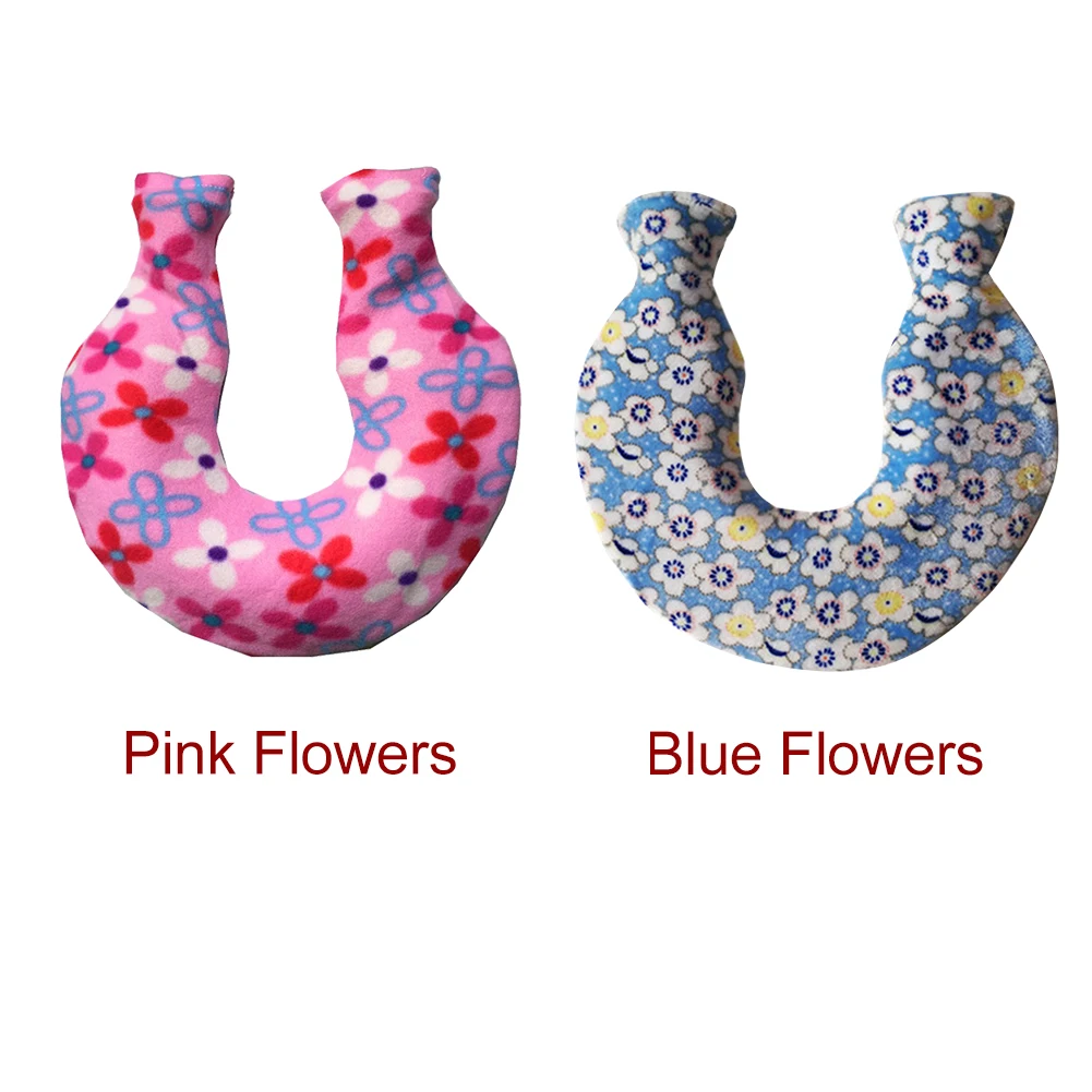 1400ml Explosion Proof Protective Neck Removable U Shaped Hand Feet Coral Fleece Hot Water Bag Cover Washable Warm Winter