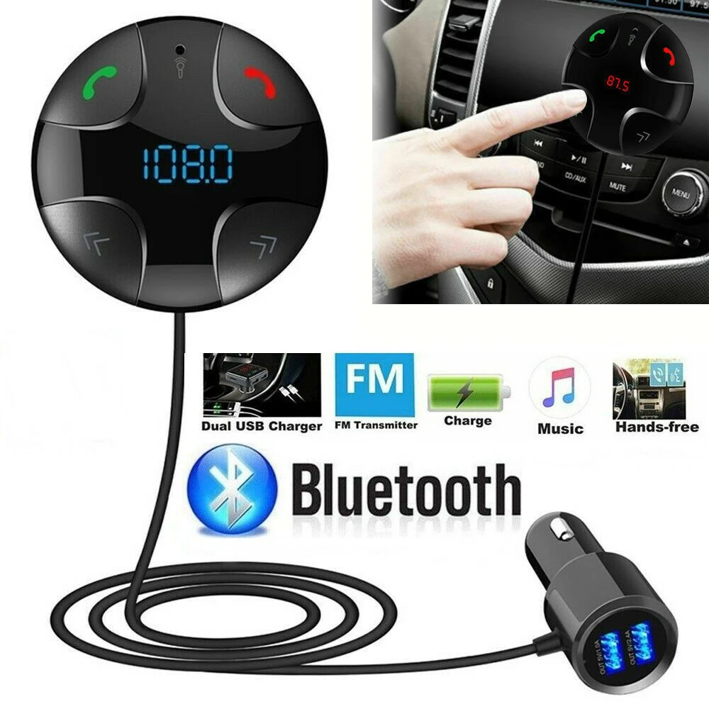 Беспроводной Громкая связь Bluetooth 4,2 светодиодный fm-передатчик автомобильный комплект MP3 аудио плеер 2 USB порта зарядки Поддержка TF карты автомобильный адаптер