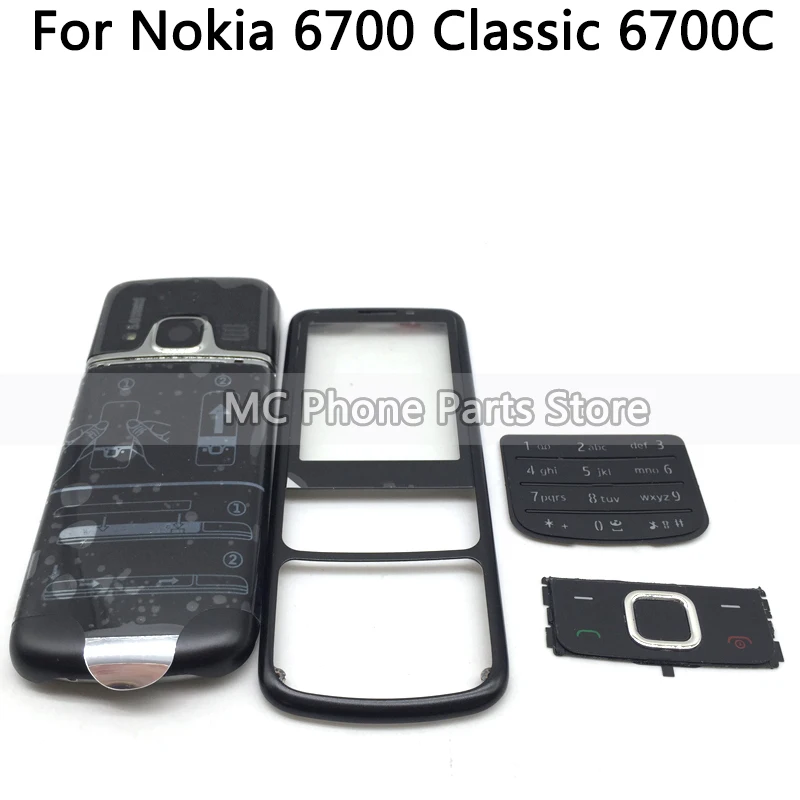 Rear 6700 Metal Full Housing Case For Nokia 6700 Classic 6700C Front Middle Frame Plate Battery Back Cover