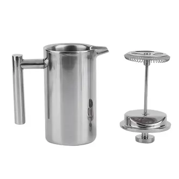 

French Coffee Maker Stainless Steel Insulated Coffee Tea Maker Pot larger capacity Polished Delicate