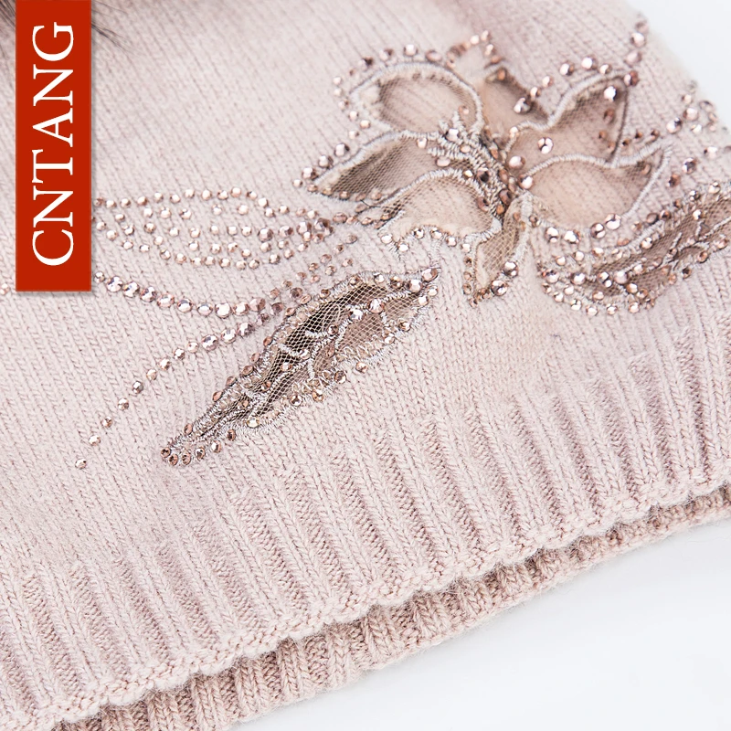Multiple Styles Fashion Warm Hat Women Winter Beanies Natural Raccoon Fur Pompom Cap Wool Knitted Hats Women High Quality 3
