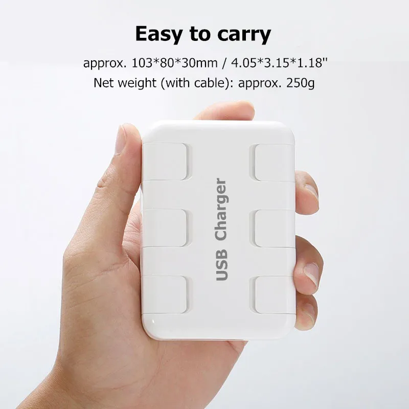 Все смартфоны Pad 5 V/8A 6 USB порт несколько настенное умное зарядное устройство адаптер быстрой зарядки ЕС/США штекер телефон USB зарядное устройство