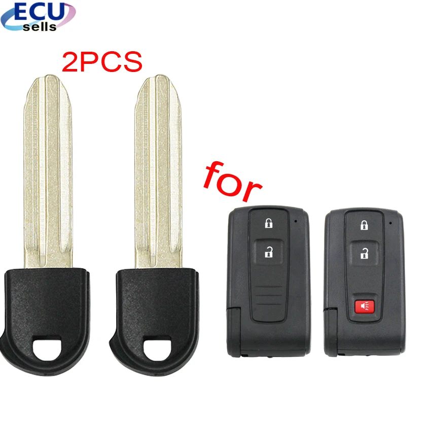 2pcs X Smart Spare Key Emergency Insert Blade Toy43 For Toyota Prius