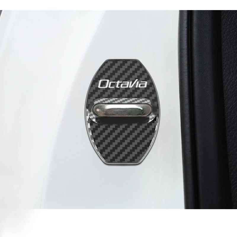 4 шт. автомобильный чехол из углеродного волокна для Skoda Kodiaq Octavia Yeti Rapid Superb Fabia Karoq