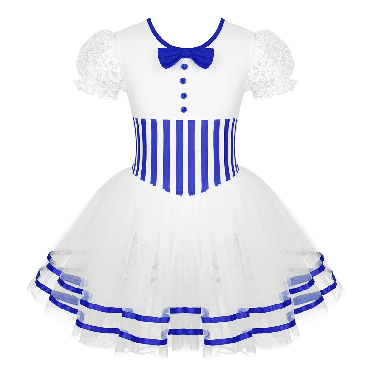 thumbnail image 1 of Vestido de patinaje artístico para niñas, tutú de malla, disfraz de actuación, faldas de malla giratorias, leotardo, vestido de baile lírico, 1 of 5