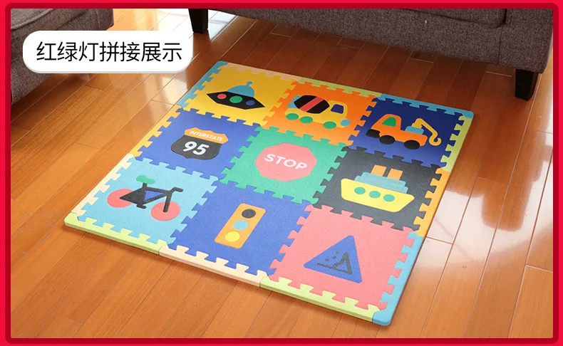 Meitoku Thick 1. 4cm Colorful Pattern Children Bubble Puzzle Mat Baby Creeping Mat Eva Joint Mat