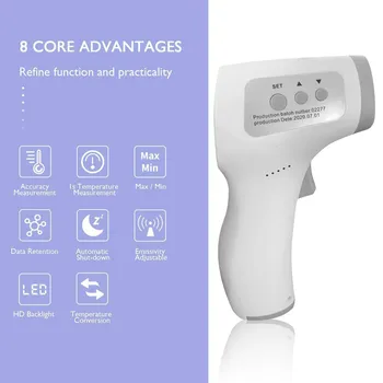 

Household non-contact electronic thermometer adult child baby body temperature food water temperature multifunctional detection