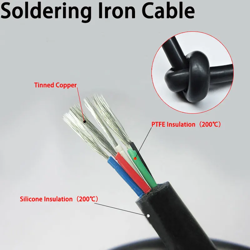 1M Silicone Wire Cable T12 Soldering Iron Station 2 3 4 5 6 8 Cores Tinned Copper PTFE Insulation High Temperature Soft Line |