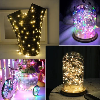 

5M Christmas wreath copper wire LED string indoor garland window New Year Christmas wedding decoration
