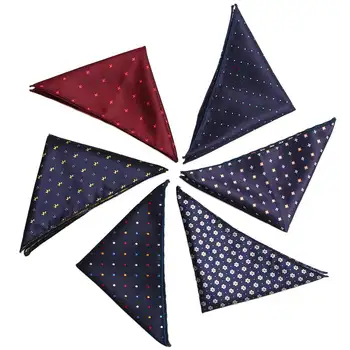 

Luxury Men's Handkerchief Polka Dot Striped Floral Printed Hankies Polyester Hanky Business Pocket Square Chest Towel 23*22CM