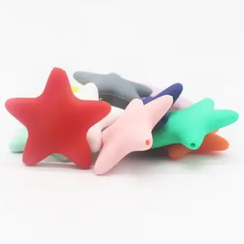 

500pcs Food Grade Stars Silicone Beads BPA Free DIY Baby Teething Necklace Pendant Making Pacifier Chain Accessories Toys