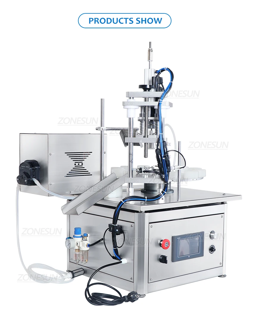 ZONESUN ZS-AFC1P Automatic Peristaltic Pump Liquid Filling Capping Machine