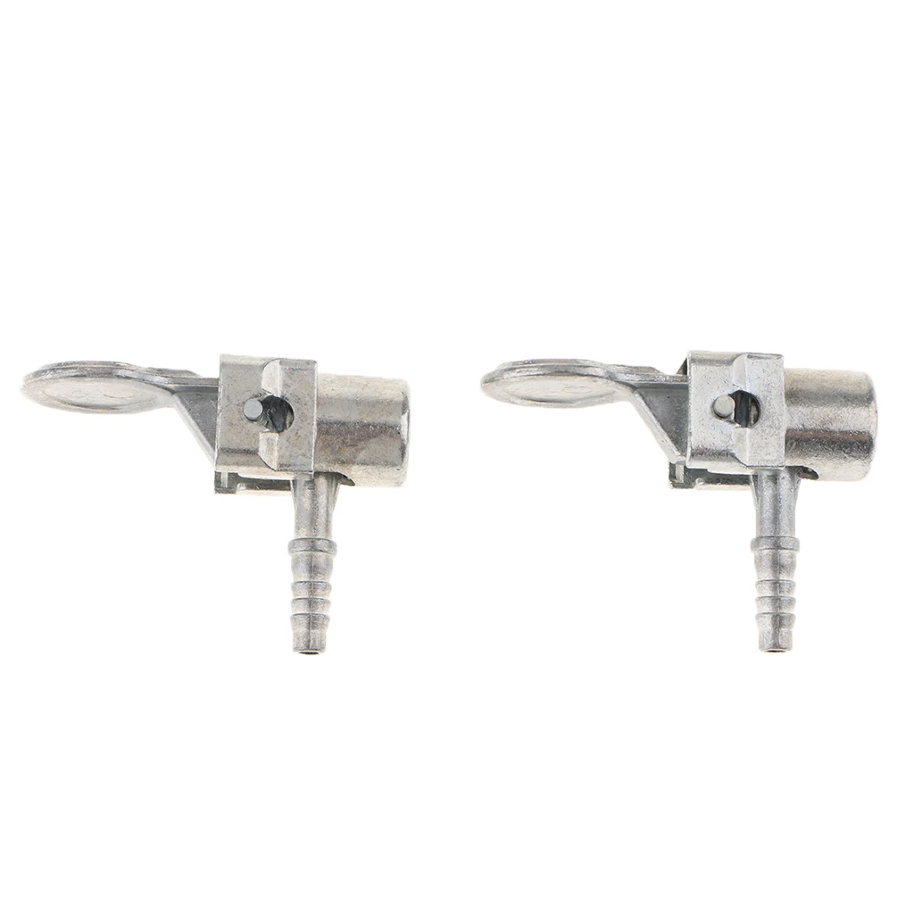 2 Pieces Durable Clip On Tire Tyre Valve Connector Adapter Car Air Chuck Silver