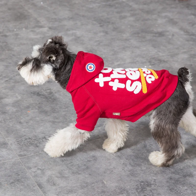 

Hipidog New Arrival Letter Pet Christmas Dog Hoodie Teddy Schnauzer Hoodies For Dogs Winter