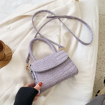 

Crocodile Pattern PU Leather Mini Crossbody Bags For Women 2020 Summer Fashion Solid Color Shoulder Handbags Female Small Tote