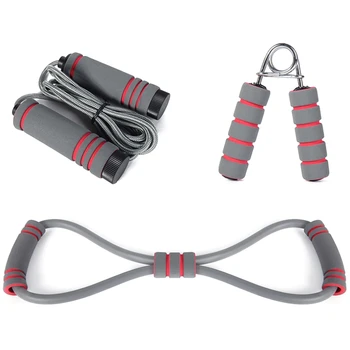 

Three-Piece Set Indoor Sports Fitness Jump Rope Grip Rally Device Sports Combination Set