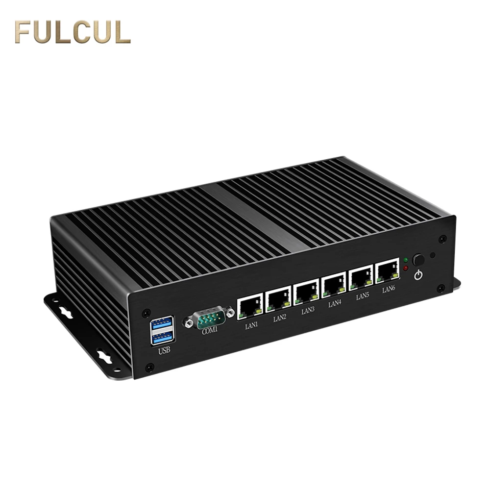Мини ПК межсетевого экрана устройства 6 * Gigabit Ethernet процессоры Intel Core i3 7100U i5 7200U