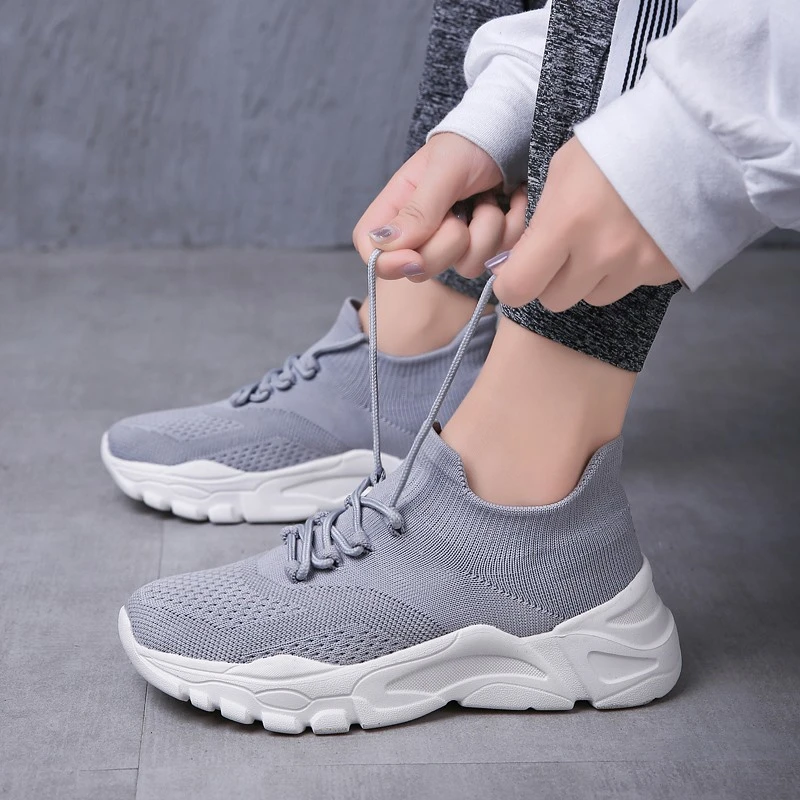 

Fashion Platform Sneakers Women Running Shoes Comfortable Basket Woman Breathable Lightweight Sock Sneaker Classic White Black